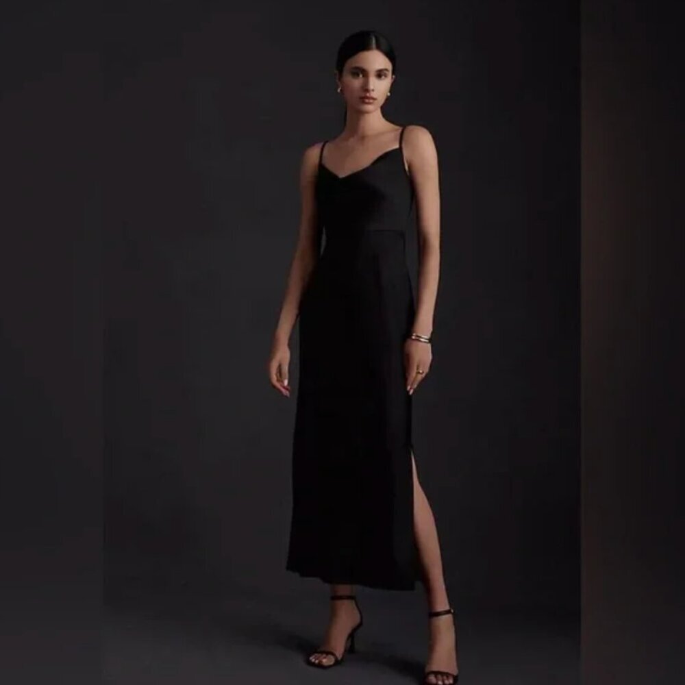 BHLDN Cali Satin Charmeuse Midi Dress